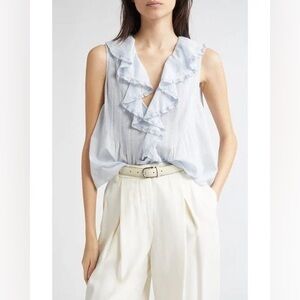 NWT RARE Doen Hilda Organic Cotton Sleeveless Top - Misty Morning Color